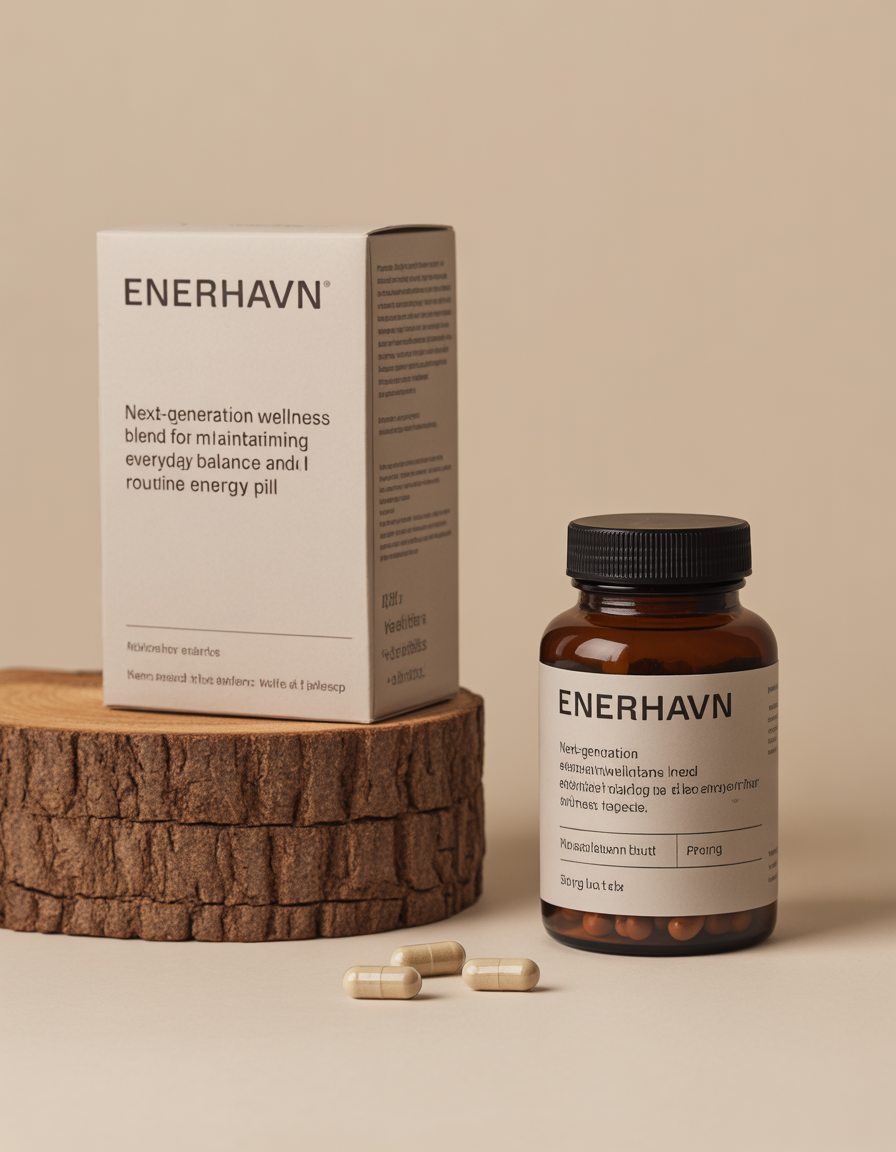 Enerhavn wellness blend bottle with natural ingredients